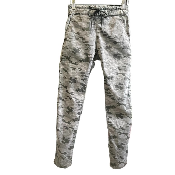 BEVY FLOG Shely Gray/Black Camo Drawstring Jogger Pants Size 25 - Picture 3 of 17